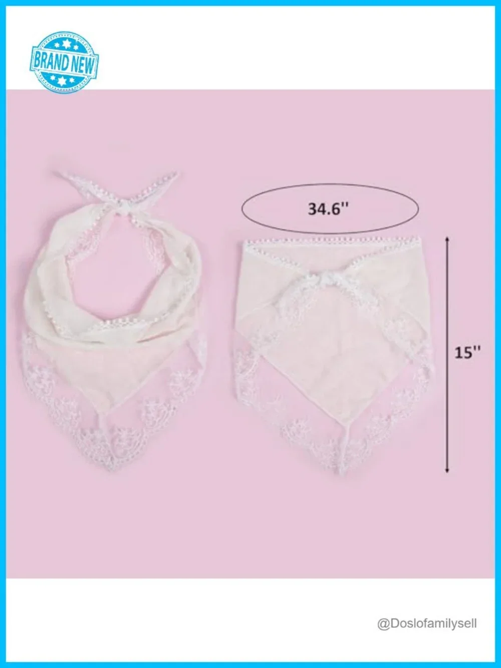 Lace Mesh Adjustable Tie-Back Headband Scarf for Hair